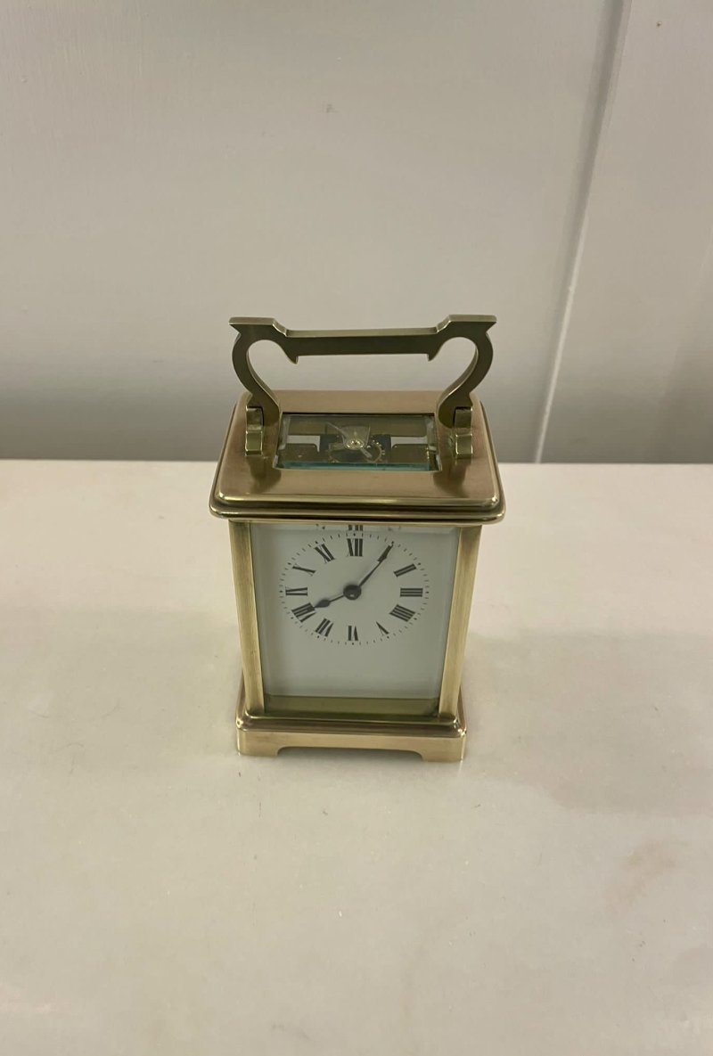 Antique Victorian Quality Brass Carriage Clock - Image 2